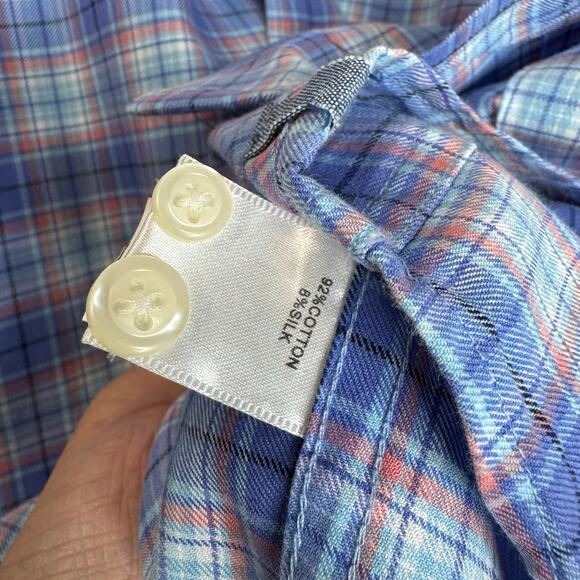 Peter Millar Men's Whitby Coast Plaid Button Down Blue Shirt Preppy Sz. XL - Picture 7 of 10